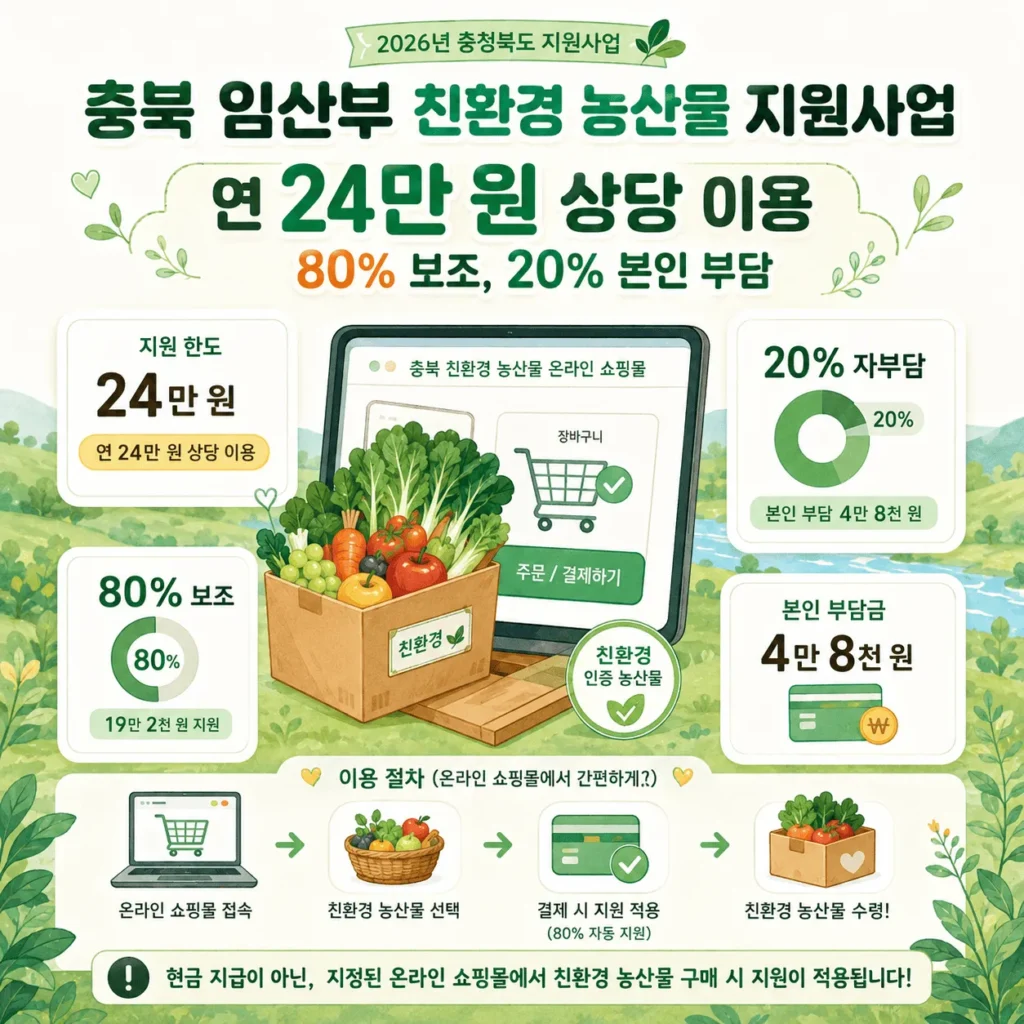 2026 충북 임산부 친환경 농산물 지원, 24만 원 혜택과 자부담금 정리 1 2026 충북 임산부 친환경 농산물 지원, 24만 원 혜택과 자부담금 정리